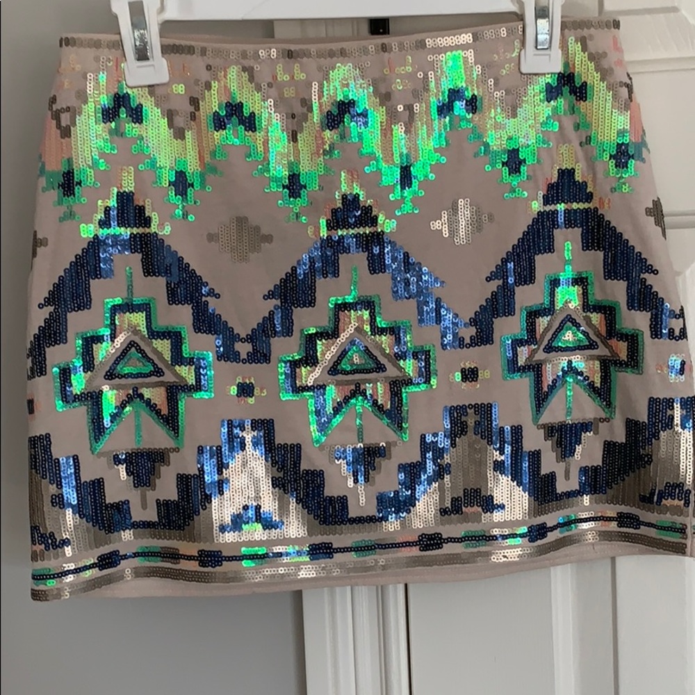 Aztec sequin mini skirt